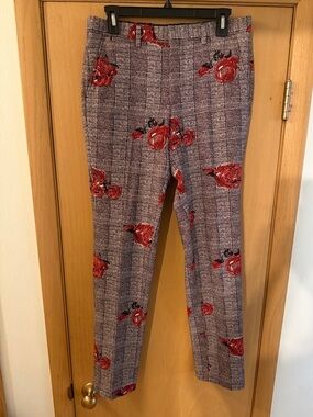 Heart & Dagger ASOS Women’s Floral Embroidered Plaid Pants Size 30x32